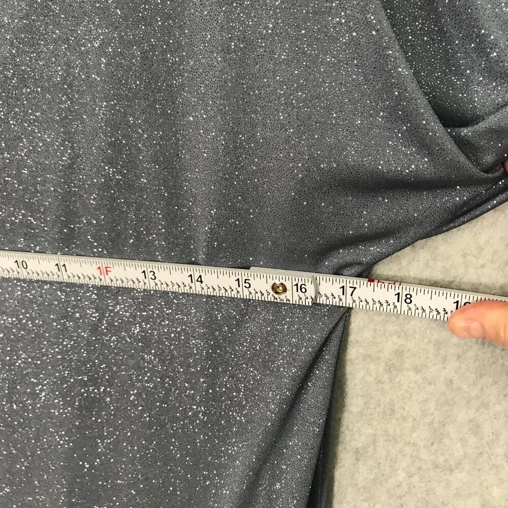 Cachet Dress Women 8 Gray Mini Drape Cape Back Glitter Rhinestone Cocktail Party - Picture 10 of 11